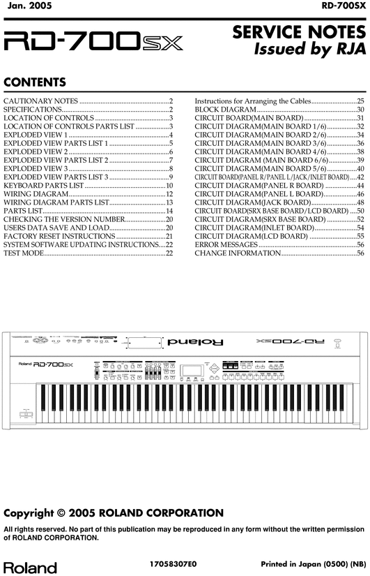 Product picture Roland RD-700sx complete service manual, RD700sx RD-700