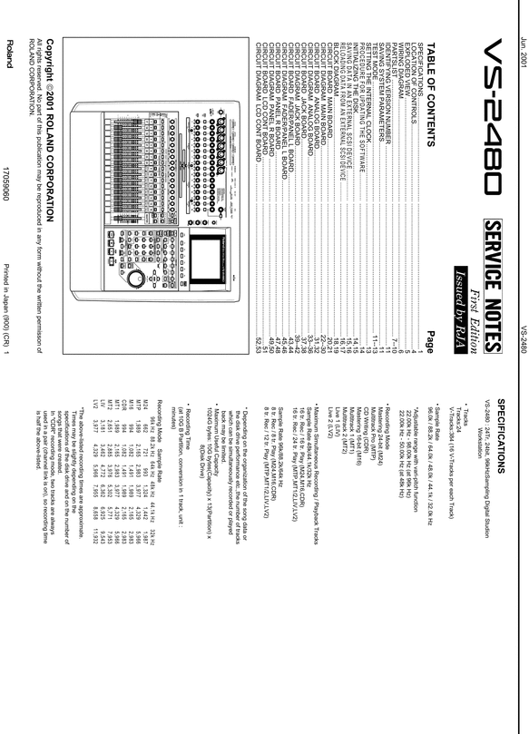 Product picture Roland vs2480 vs-2480 vs complete service manual