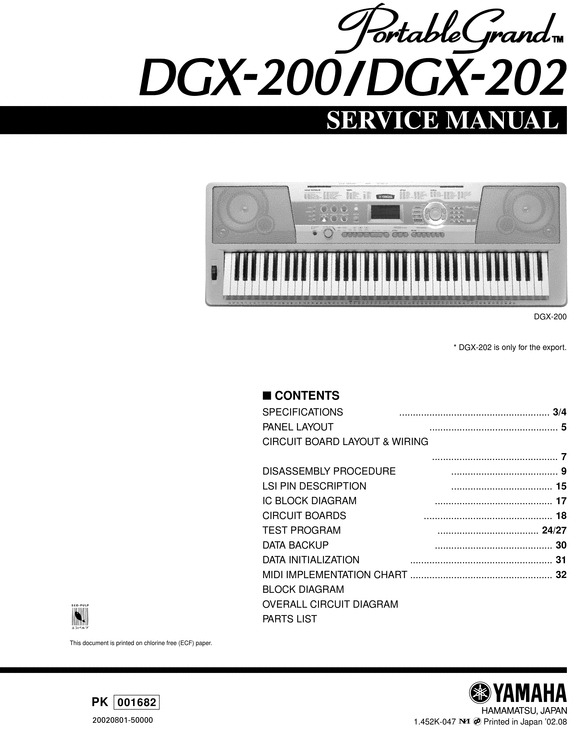 Product picture Yamaha dgx200 dgx-200 dgx-202 dgx202 service manual