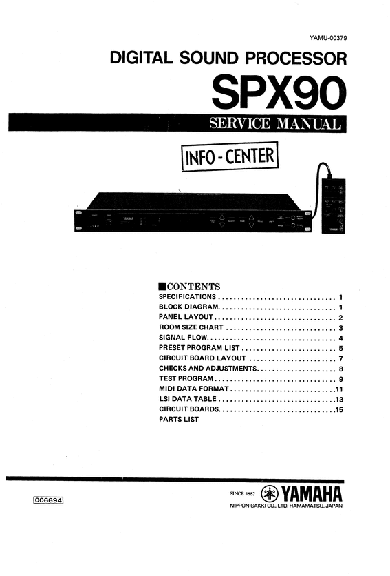 Product picture YAmaha spx90 spx-90 complete service manual
