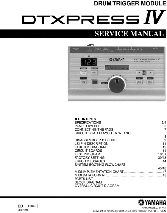 Product picture Yamaha dtxpress IV 4 dtx dtxpressIV service repair manual